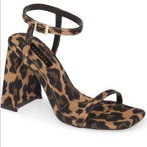 Topshop  Rocco Flare Heel Sandals leopard y2k 90s style  animal print 35
